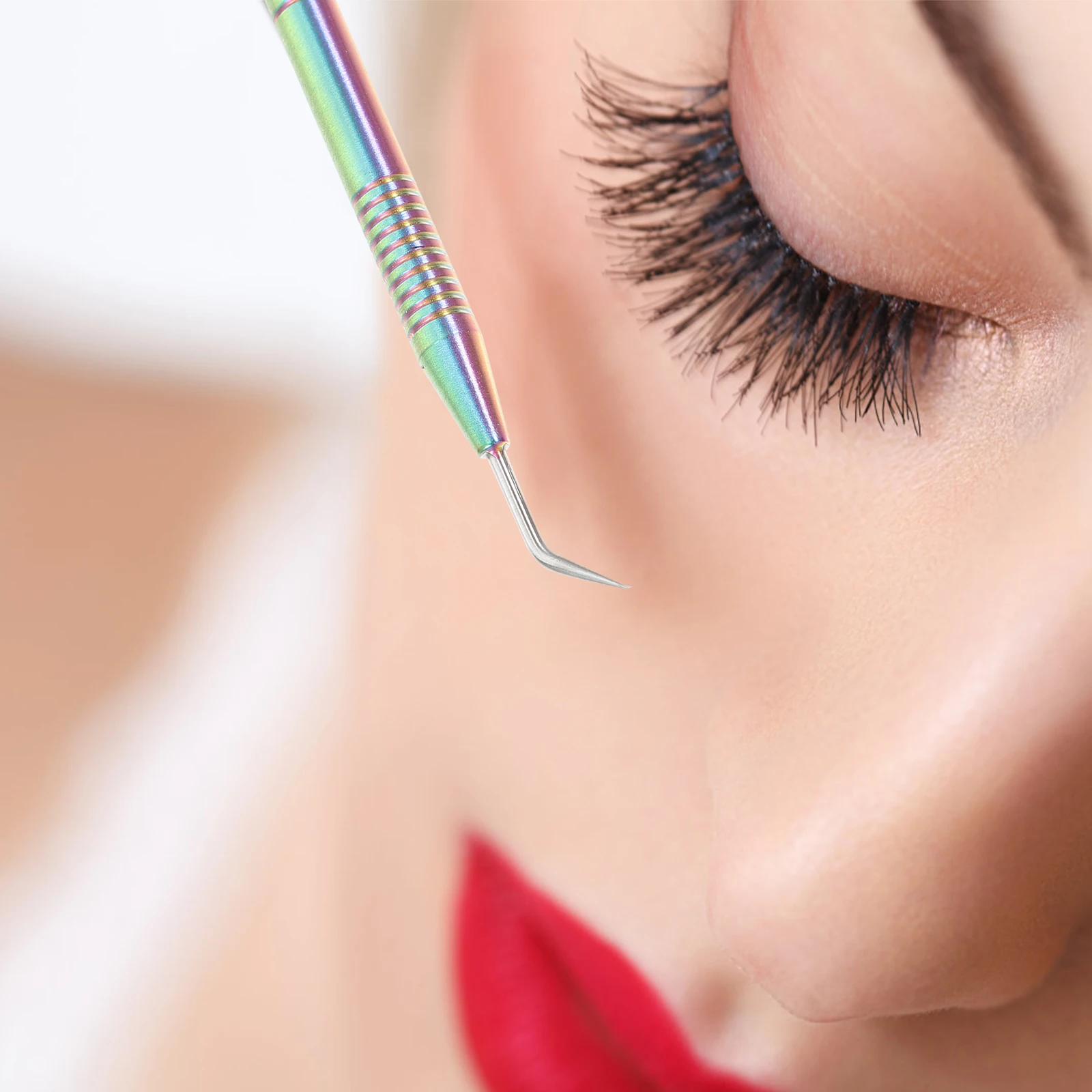

Eyelash Inspection Mirror Extension Tool Professional Grafting Pick Rod Salon Accessory Women Stainless Steel