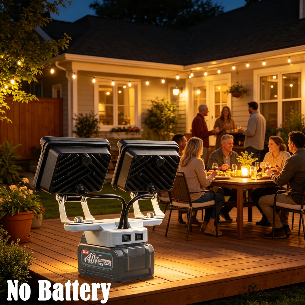 

56W LED Work Light Dual Head For Makita 40V BL4040 BL4080 BL4050 Li-on Battery Outdoor Emergency Lights ( Battery not included)