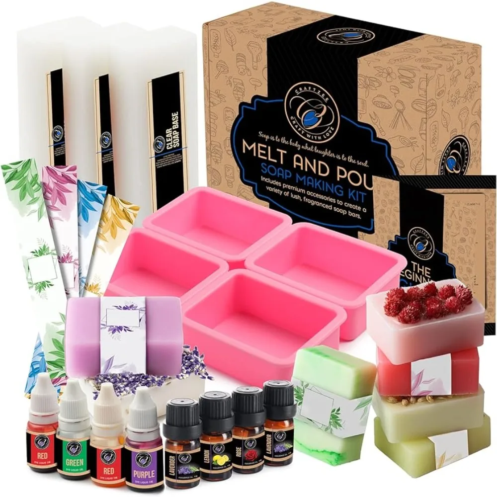 CraftZee Soap Making Kit - DIY Kits Adults Kids -Soap Making Supplies Includes Glycerin Soap Base, Fragrance Oils, Silicone Mold