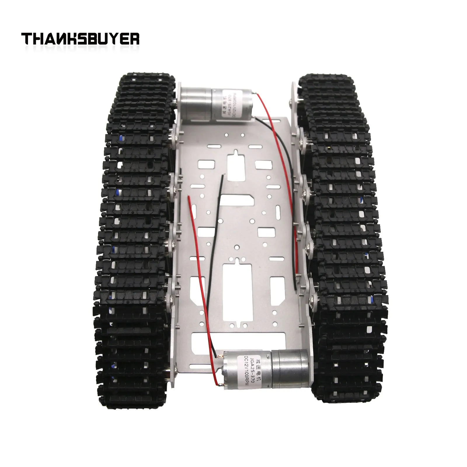 Thankbuyer-chasis de tanque de Robot, sistema de suspensión independiente de Metal, vehículo rastreado para Arduino Robotics, Kit DIY