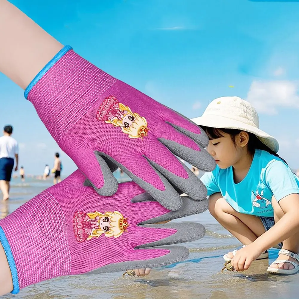 

Cartoon Animal Camping Protective Gloves Pink Blue Yellow Multi-purpose Kids Work Gloves Thickening Safety Gardening Glove