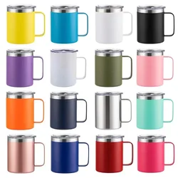 360ml 12oz Handle  Mug  Office  Coffee Insulated Tumbler Double Wall  Food Grade Stainless Wteel   BPA Free ECO-friendly