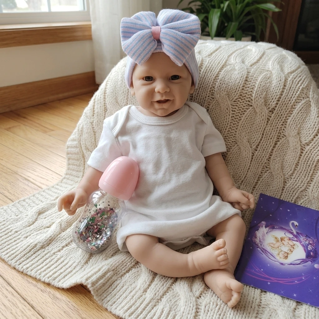 18 Inch Upainted Solid Silicone Reborn Doll Kits Handmade Bebe Soft Touch Reborn Doll Toy