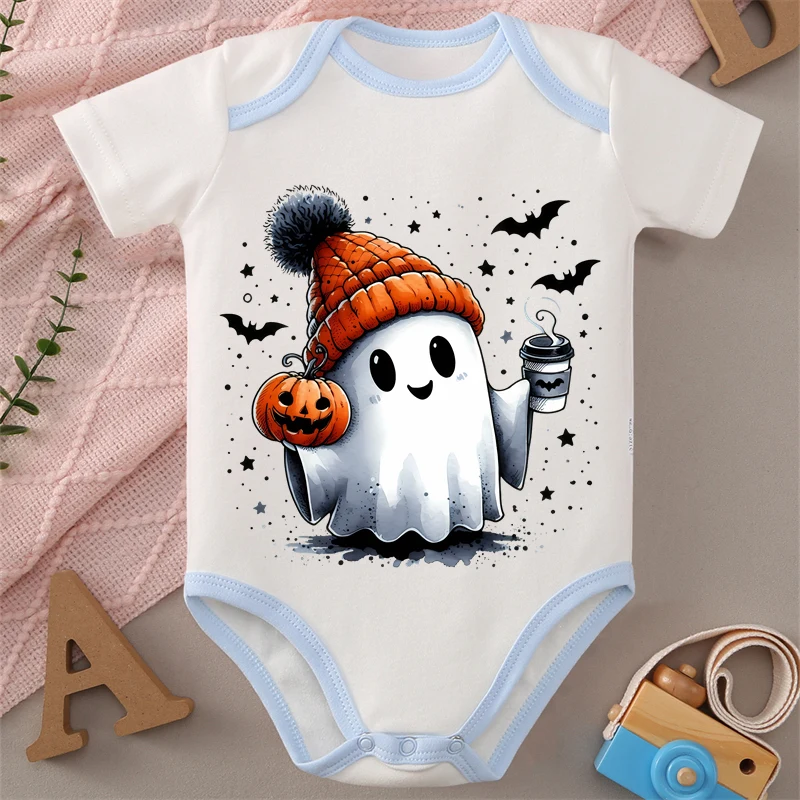 

MINISO Ghost Happy Halloween Baby, комбинезон из 100% хлопка, мягкий боди для новорожденных 0-12 месяцев, лучший подарок для ребенка