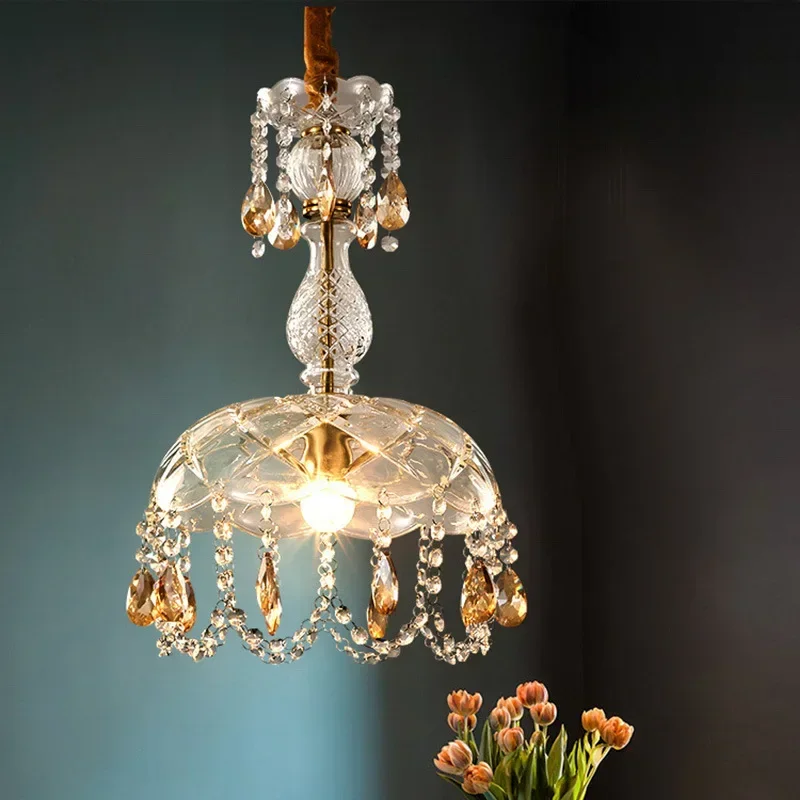 

SANDYHA French Style Pendant Lights Crystal Lampshade Design Led Lamp for Living Room Bedroom Decoration Study Lighting Fixtures