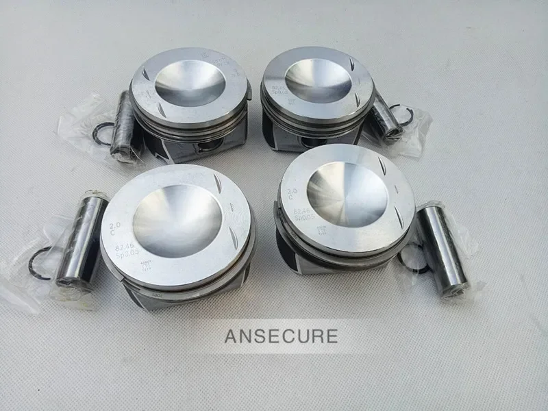 Global Brand 4 Pcs Piston and Ring Assembly For  VW GTI GLI Seat AUDI A3 A4 A6 2.0 TFSI BPG BPJ BWT 06D107066C
