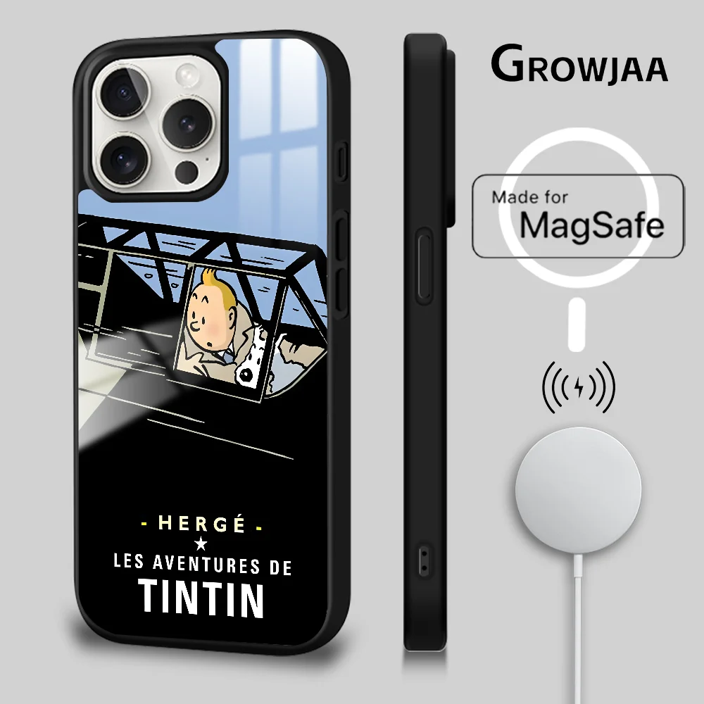 The A-Adventures Of T-tintinS Phone Case For iPhone 16 15 14 13 12 11 Pro Max Plus Mini Magsafe Mirror Wireless Magnetic Cover