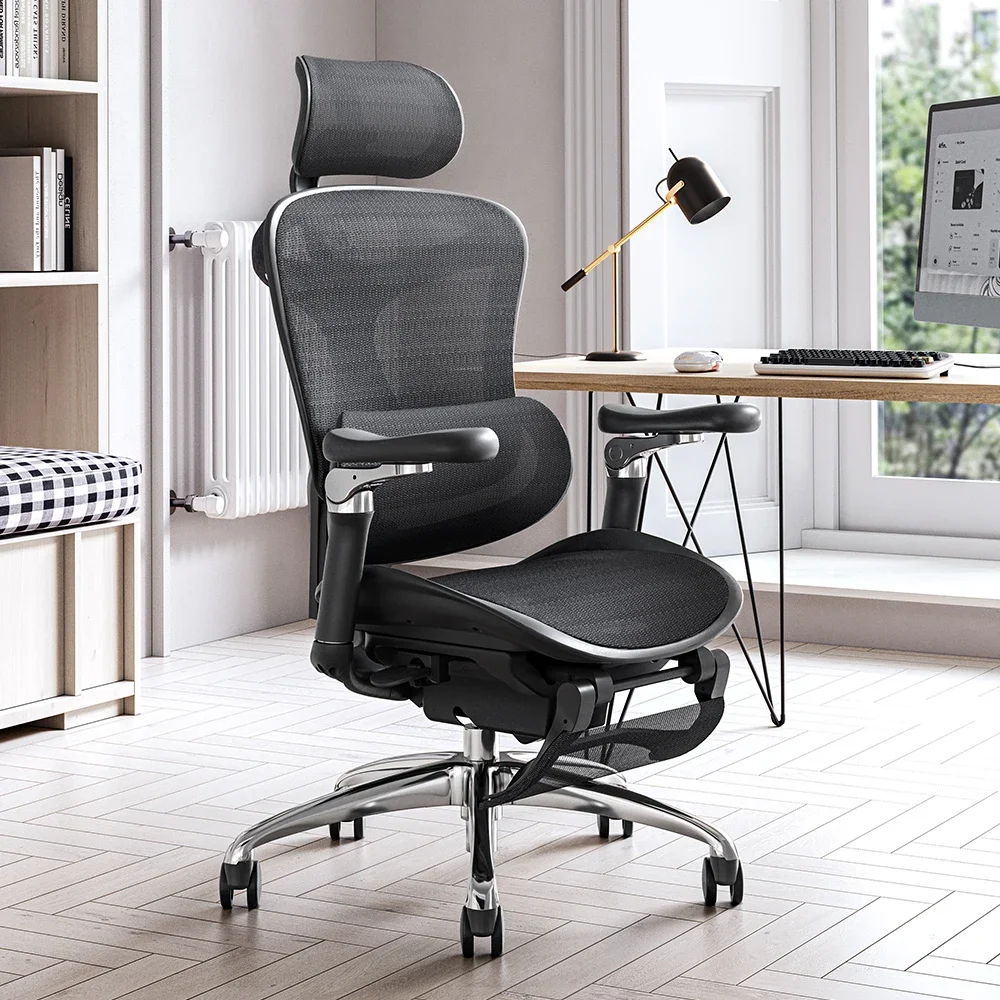 Original brand new！Si·hoo C300 black manager office chair mesh task chair swivel office chair with headrest