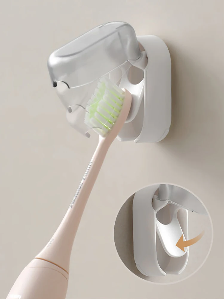 Dust-Proof Toothbrush Holder With Cover Bathroom Wall Hanging Punch-Free Simple Toilet Electric Toothbrush Holder