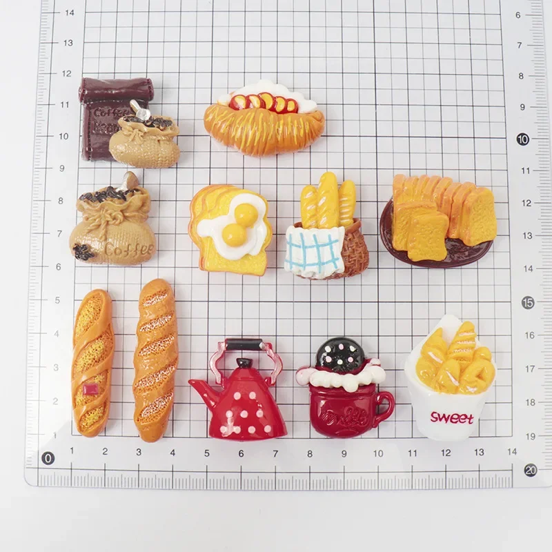 5pcs/50PCS Bionic Food Refrigerator DIY Resin Accessories Handmade Materials 3D Miniature Simulation Photos Home Decor