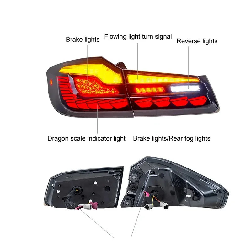 Dynamic Dragon Style LED Tail Lamp Assembly For  G30 G38 5 Series 2017-2022 New Condition Rear Car Light