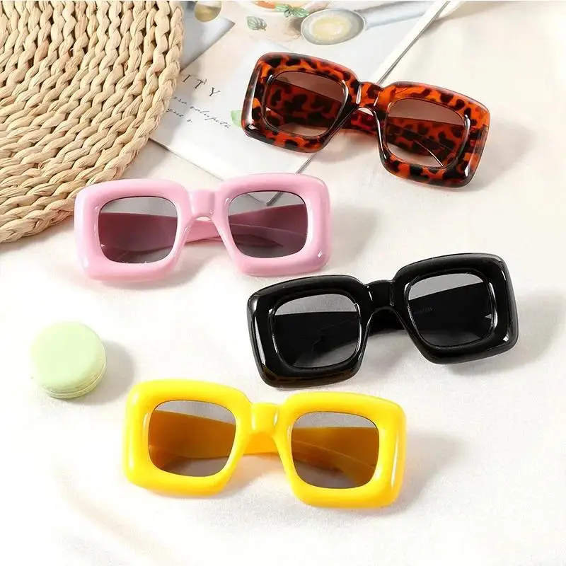 3-12 Years New Square Sunglasses for Boys Girls Y2K Retro Design Shades Candy Color Goggle Sun Glasses Kids Children Eyewear