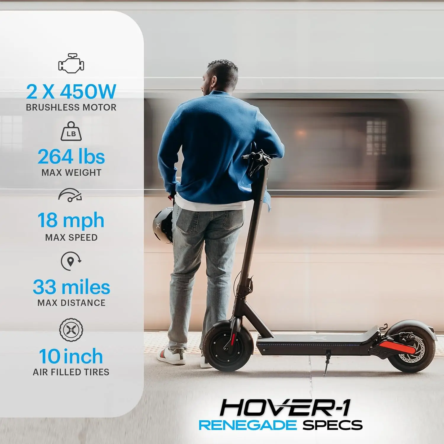 Hover-1 Renegade Electric Folding Scooter - Black