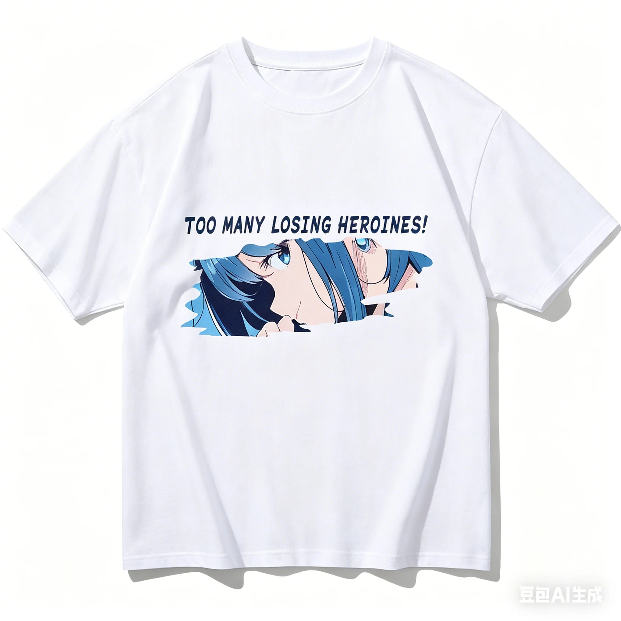 Makeine Too Many Losing Heroines! Cotton T-shirt personality Clothes Oversized New Model Anime T-shirt Yearround clothing Retro