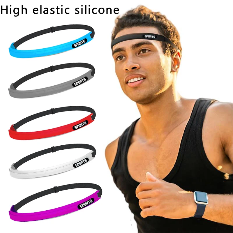 

High elastic silicone Sweatband, Performance headbands, Channels Sweat Away From Eyes, Universal Fit With Elastic Strap hairband