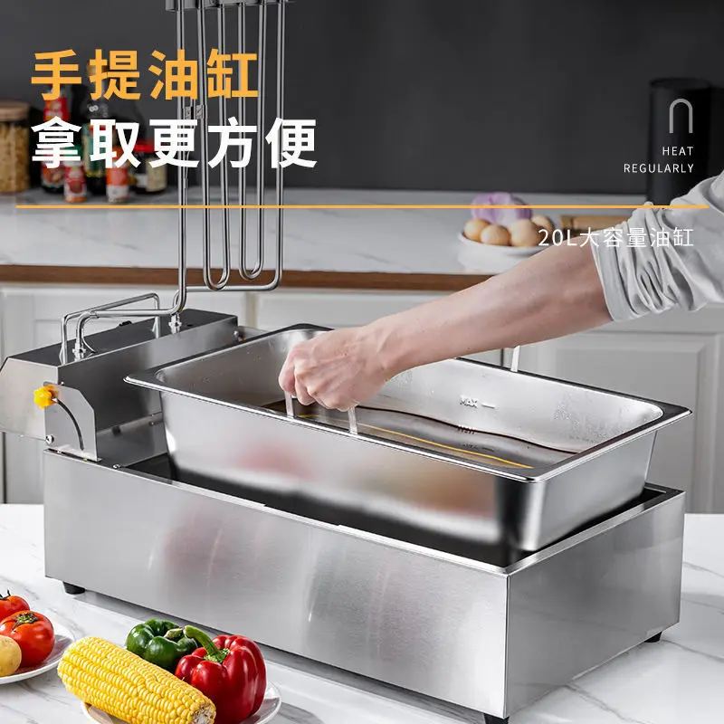 Constant temperature fryer, commercial double cylinder electric fryer, large capacity