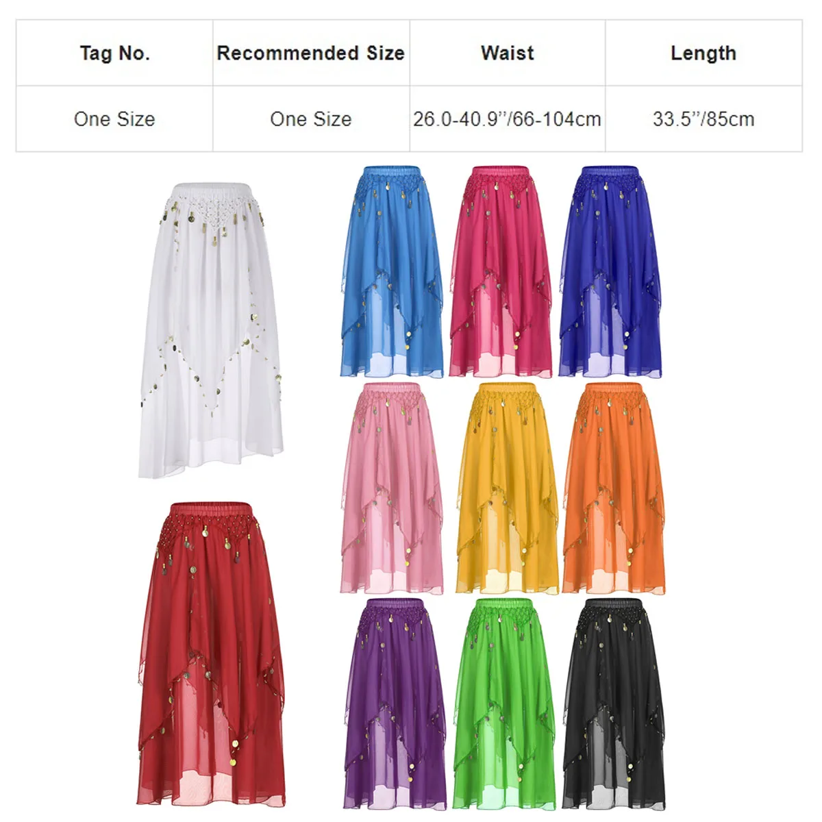 Donne paillettes perline danza del ventre Costume Hip sciarpa gonna nappa frange monete Chiffon carnevale Rave Party Performance Dance Wear