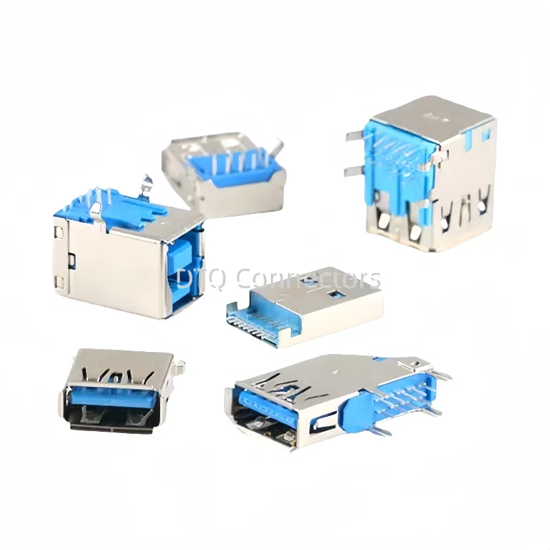 5pcs USB 3.0-AM/AF 90/180 degree USB A female socket A male head B female square port A type B interface connector