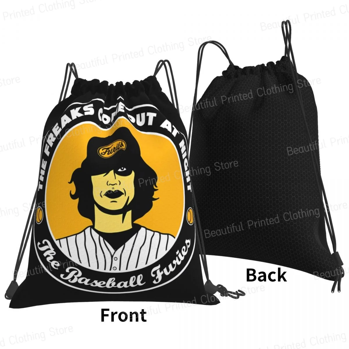 Warriors Baseball Furies Drawstring Bags Yoga Backpacks Portable Water Resistant