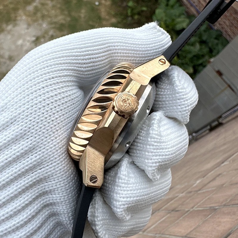 ساعة أوتوماتيكية للرجال من STEELDIVE 46.5 ملم CuSn8 ساعة يد ميكانيكية برونزية للغوص العميق 10000 متر مقاومة للماء BGW-9 ياقوت مضيء NH35