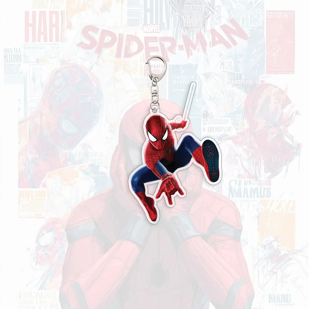 Chaveiro de Acrílico do Homem-Aranha, Acessórios de Anime, Pingente para Chave de Carro, Mochila Escolar Infantil, Brinquedo de Aniversário, Presente 