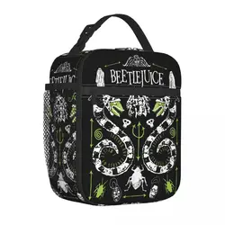 B-Beetlejuice Poster Merch Insulated Lunch Bag For Office Halloween Food Storage Bag Portable Cooler Thermal Lunch Box