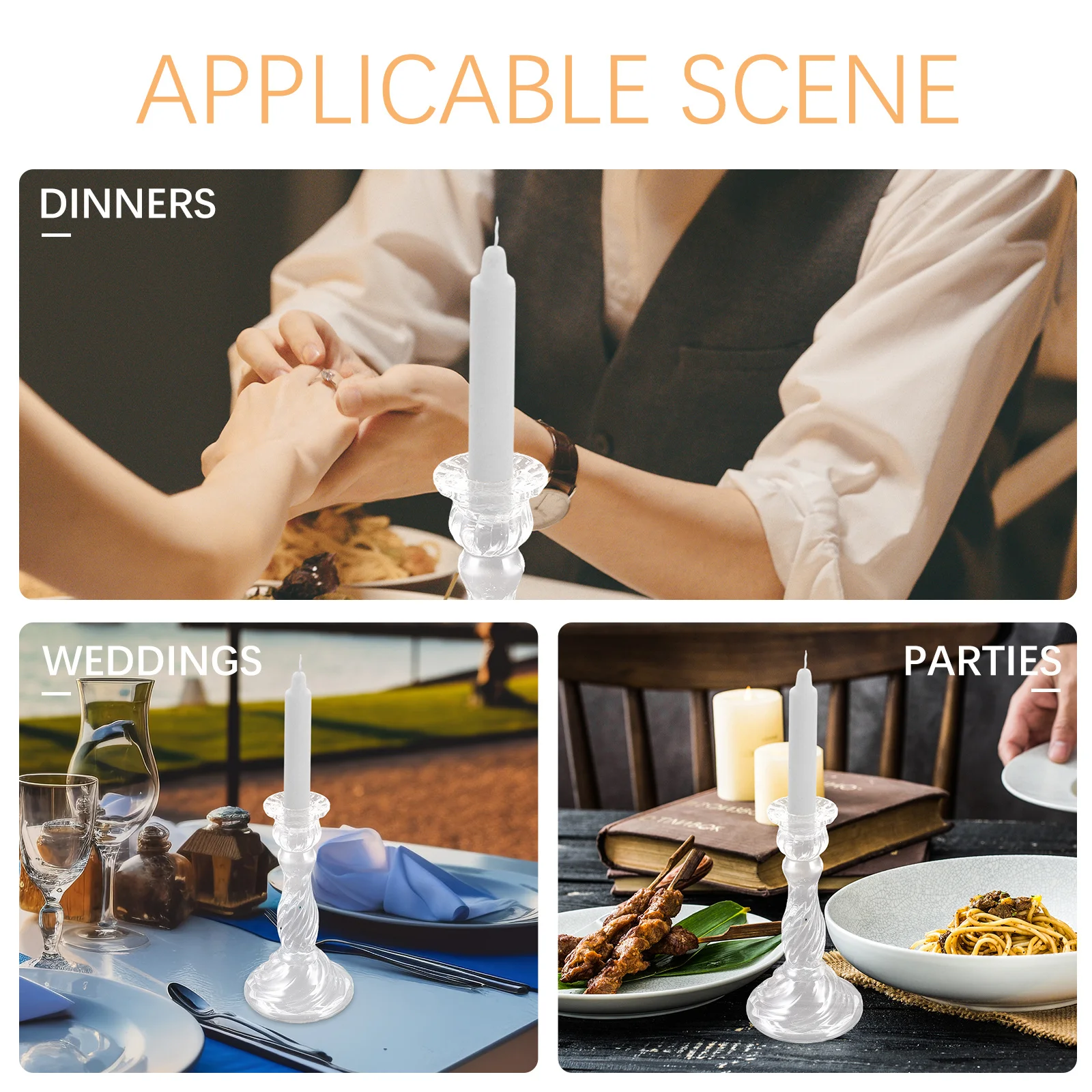 

Glass Holder Versatile for Various Candles Home Atmosphere Enhancement Decorative Tabletop Lighting Fixture Living Room