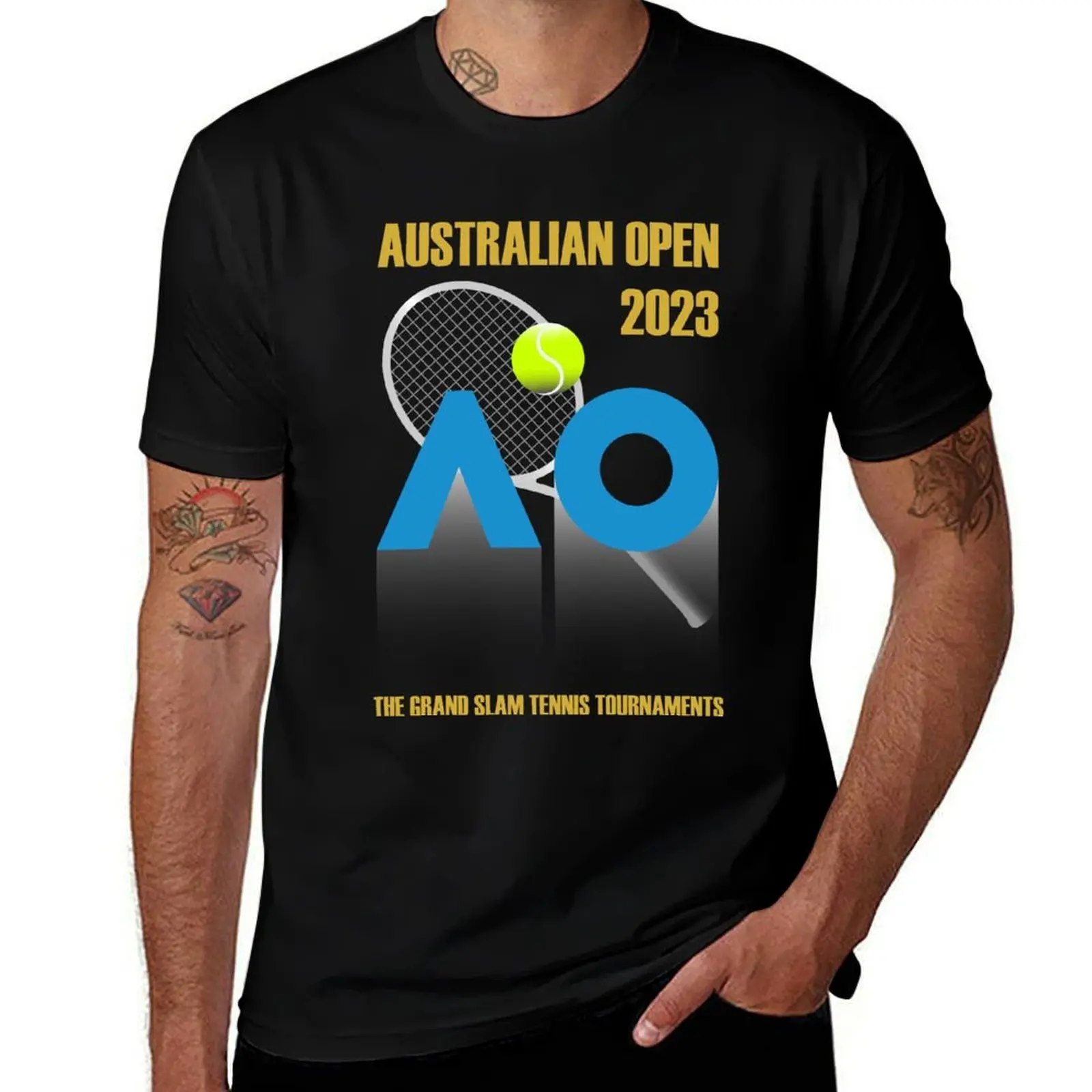 Exciting 2023 Tennis Australian Open Design T-Shirt Trendy Print Short Sleeve T-Shirt