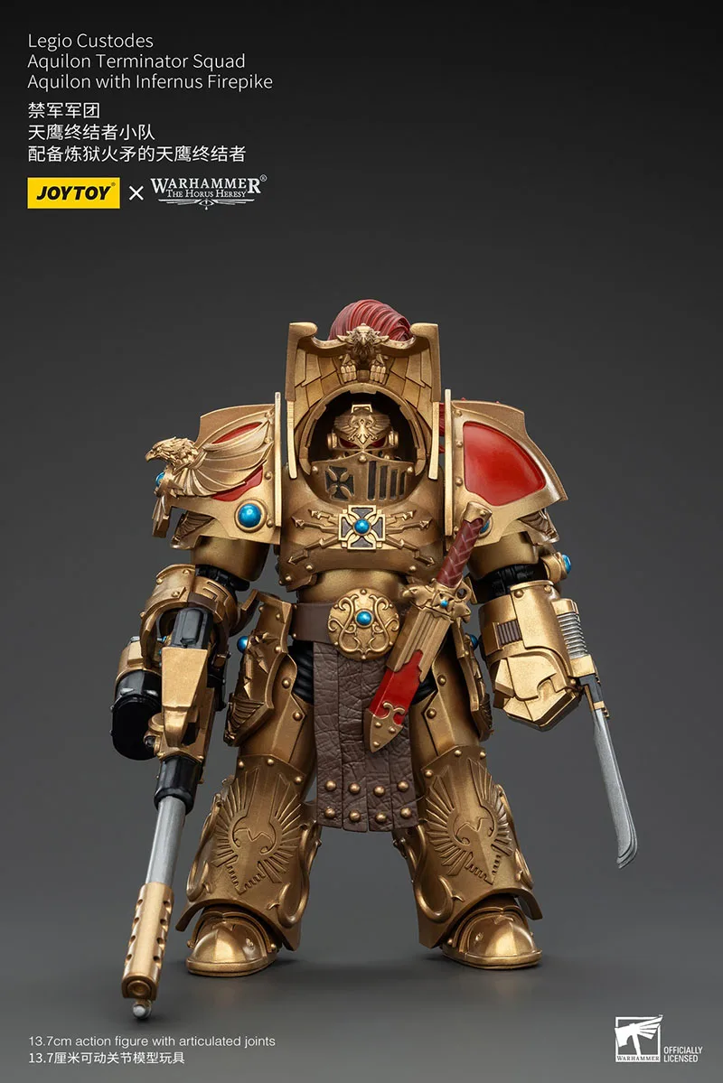 JOYTOY Warhammer 30K 1/18 Legio Custodes Aquilon 터미네이터 스쿼드 Aquilon 액션 피규어 미니 군인 입상 모델 장난감