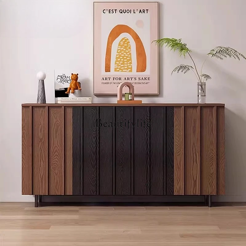 

Medieval door cabinet Solid wood shoe cabinet Wall decorative cabinet Living room