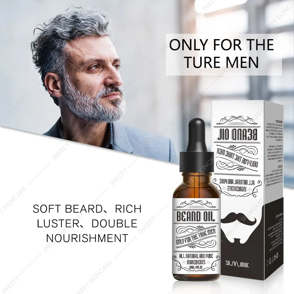 Beard Oil Conditioner Beard Growth Oil for Men Mustaches Growth Stronger Thicker Softener Fast Nourishing Beard Hair Growth Oil