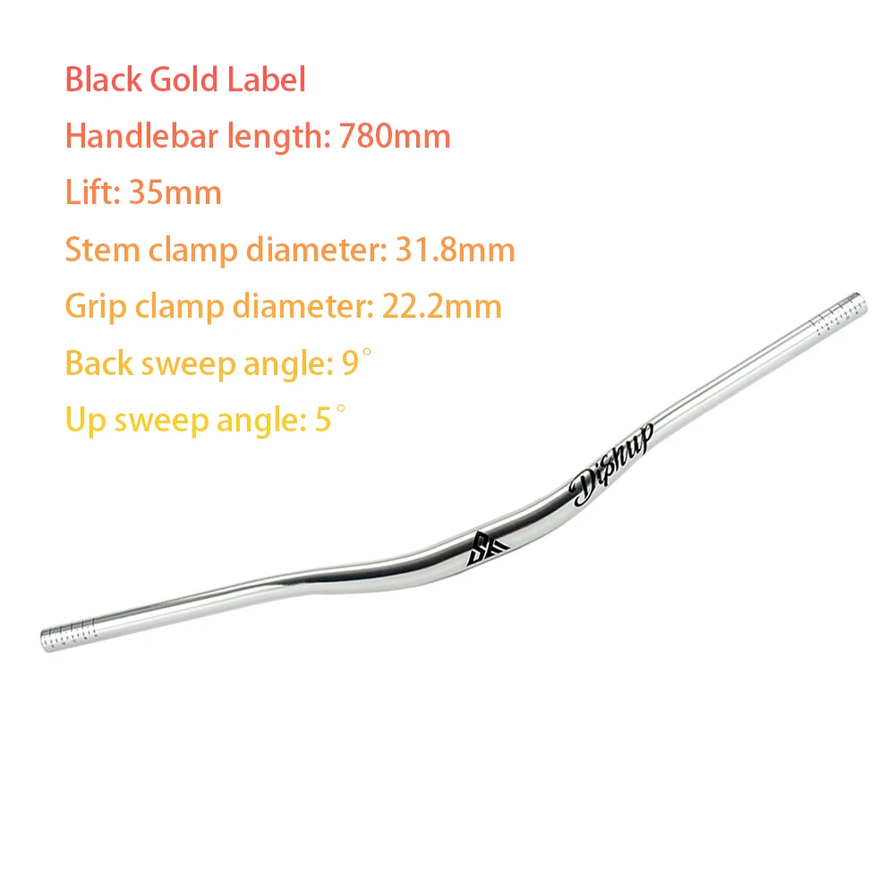 DISRUP 780/800mm mountainbike stuur, 31,8/35mm diameter, aluminium stuur voor downhill fietsen en off-road trails - afbeelding 1
