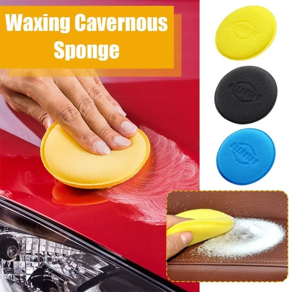 

6Pcs High Density Car Cleaning Sponge Durable Circular Car Wash Tool Foam Applicator Pads Detailing Waxing Sponges