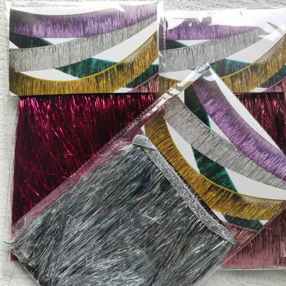 Guirlande de bannière à franges et pompons brillants de 2m, rideau de fond de fête, accessoires Photo, rideau en soie de pluie, fourniture de décoration de mariage