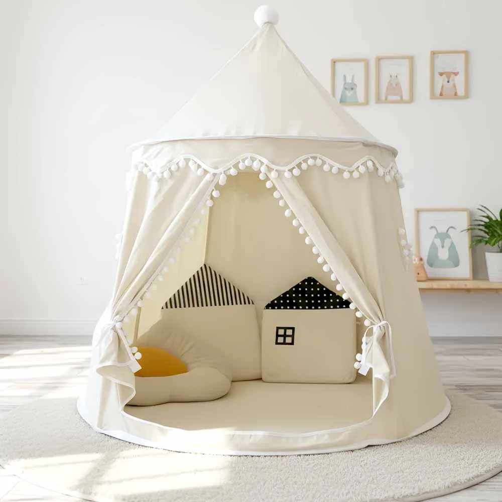 Grande crianças brincar tenda interior ao ar livre castelo playhouse para meninos e meninas-portátil dobrável teepee wigwam crianças brinquedo tenda presente