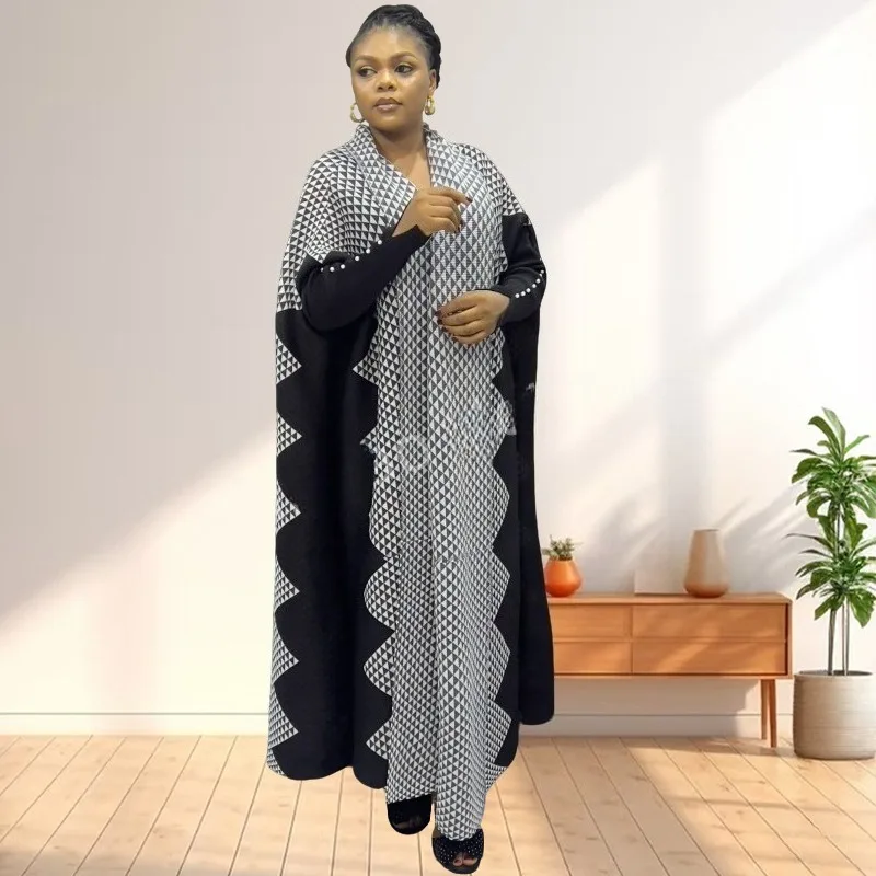 

Miyake Women's Robe Arabic Style Clothing Plus Size Casual Stretchy Long Sleeve Cardigan Conservative Modest Islamic Clothing