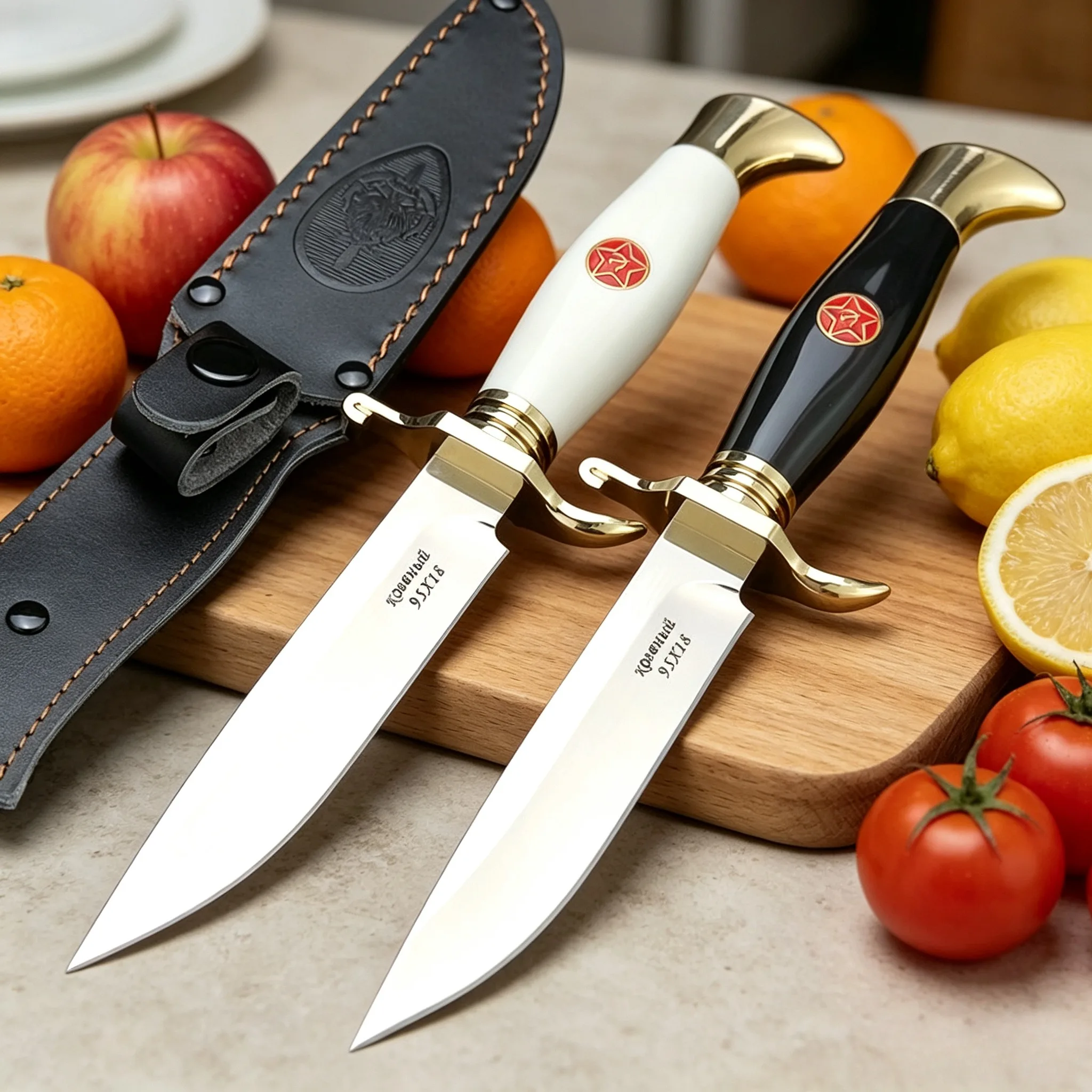 High hardness 5Cr13 stainless steel fruit knife, comes with a knife cover, suitable for cutting meat, fruits, and vegetables