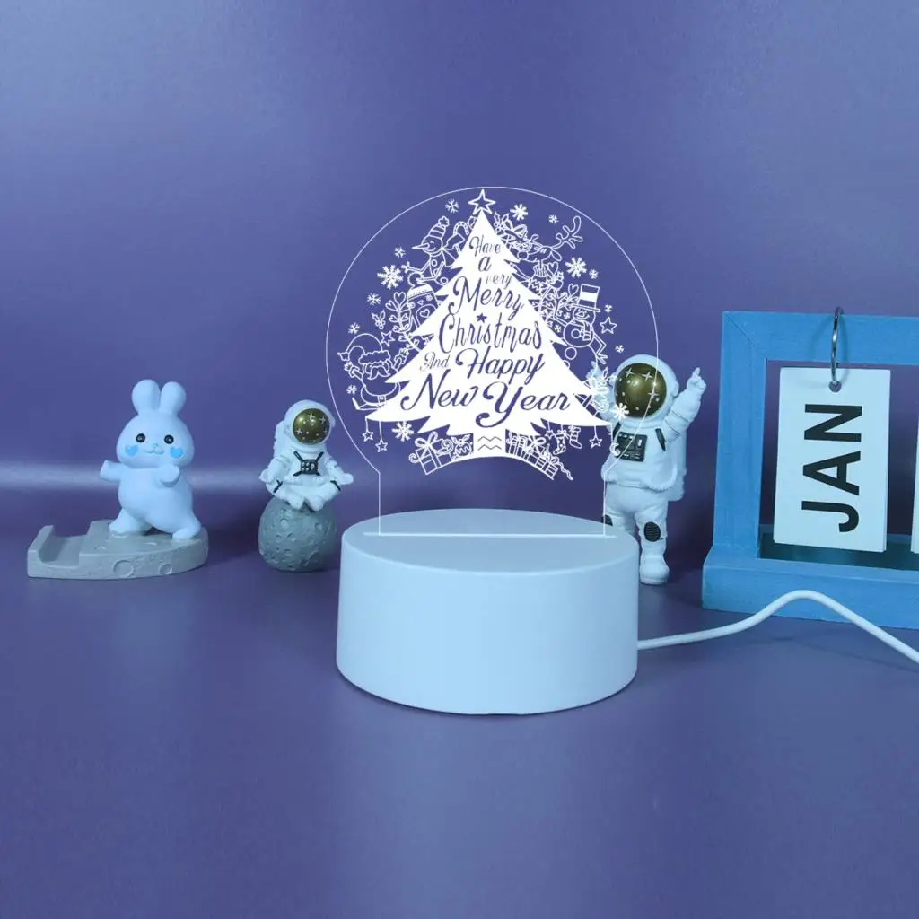 Sapins de Noël Veilleuse LED pour la Décoration de la Maison, Veilleuse 3D pour Chambre, Cadeau de Noël