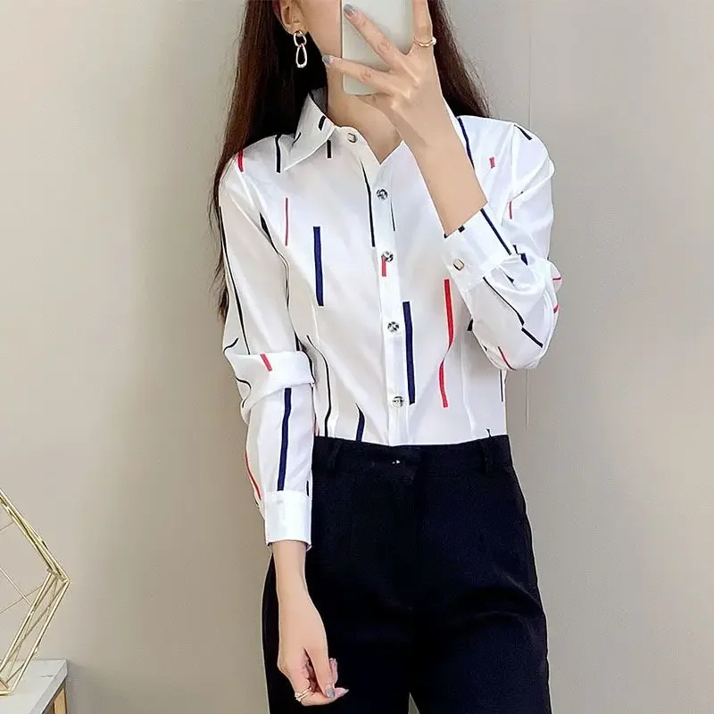 Button Up Summer Women's Shirt And Blouse With Designs Pattern Female Tops Economic Premium Elegant Social Promotion Tall