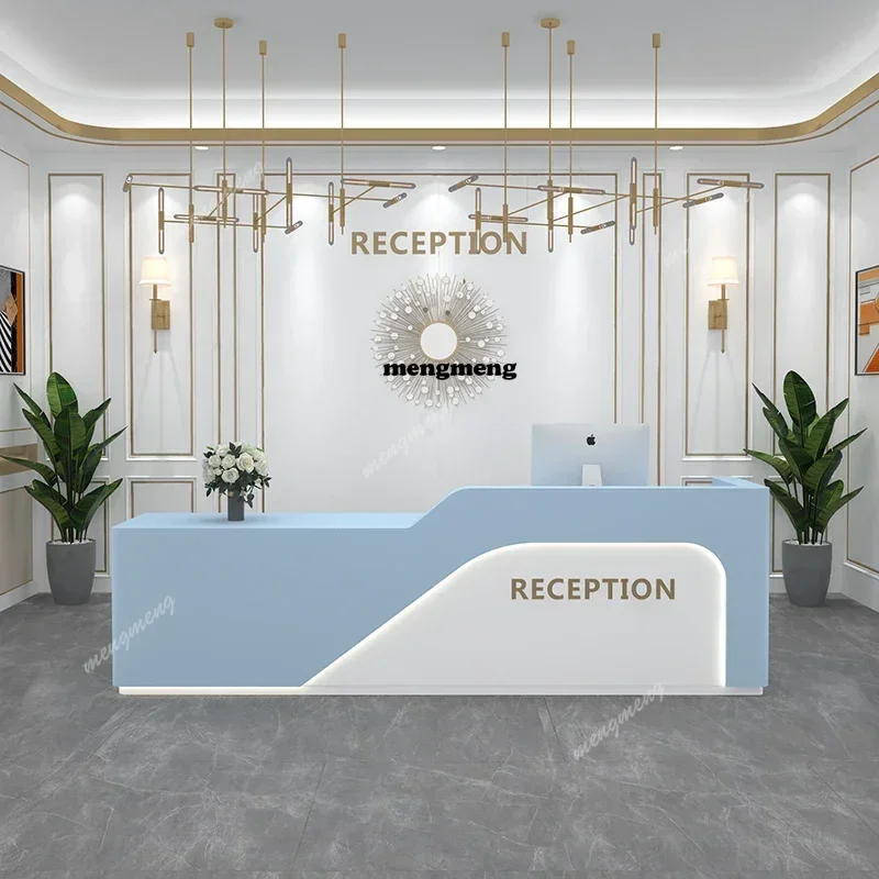 

Design Luxury Reception Desk Luxury Plexiglass Furniture Salon White Church Pulpit Moveable Minimalist Mostrador Home Furniture