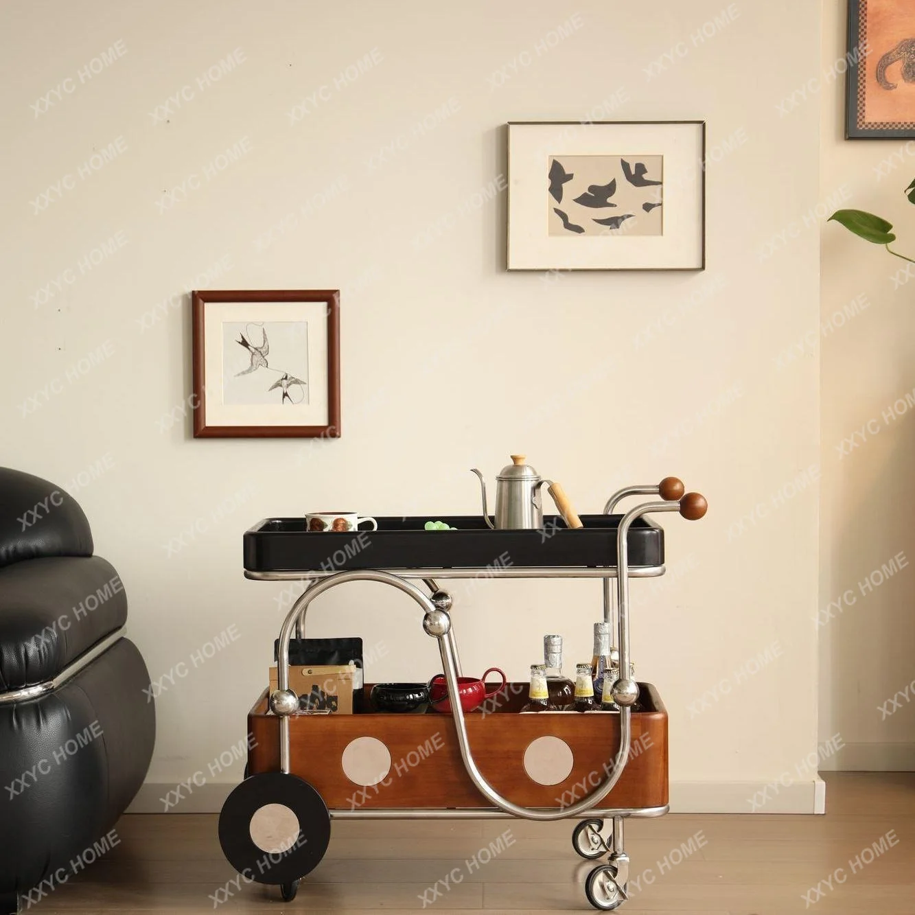 trolley rack living room multi-functional movable small coffee table
