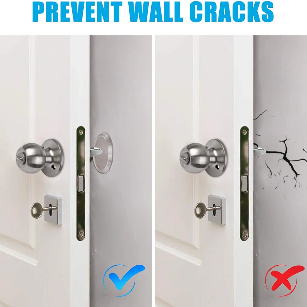 

6Pcs Anti-Collision Silicone Pads Round Door Knob Transparent Mats for Home Living Room Bedroom Wall