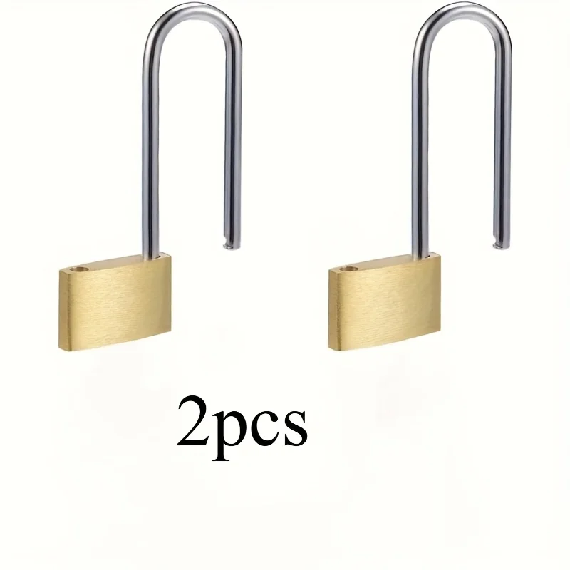 1/2Pcs Long Beam Brass Padlock Rustproof Anti-Theft Heavy Duty Metal Lock for Home Warehouse Cabinet Luggage Door Bicycle Gym Do