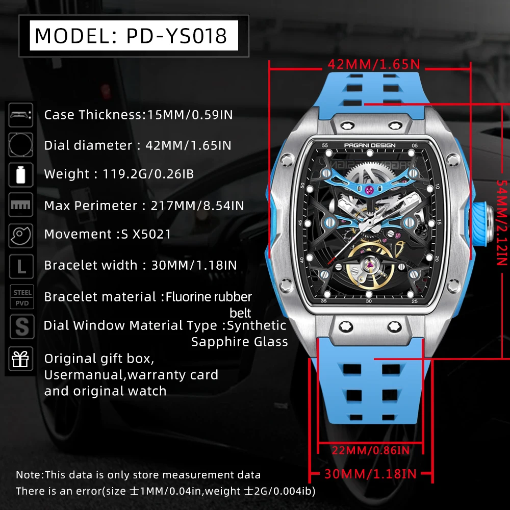 2024 New PAGANI DESIGN Luxury Men's Automatic Mechanical Wristwatch Casual Skeleton Sapphire Stainless Steel Watch for Men