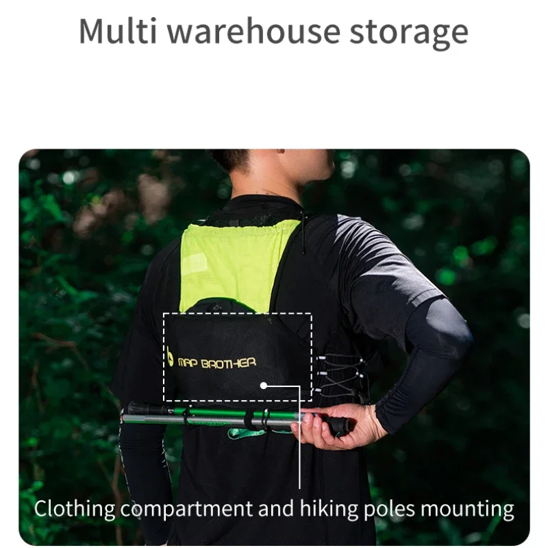 MAP BROTHER New B108 5L Lightweight Backpack Running Vest Nylon Hydration Pack Bag Cycling Marathon Portable Ultralight Hiking