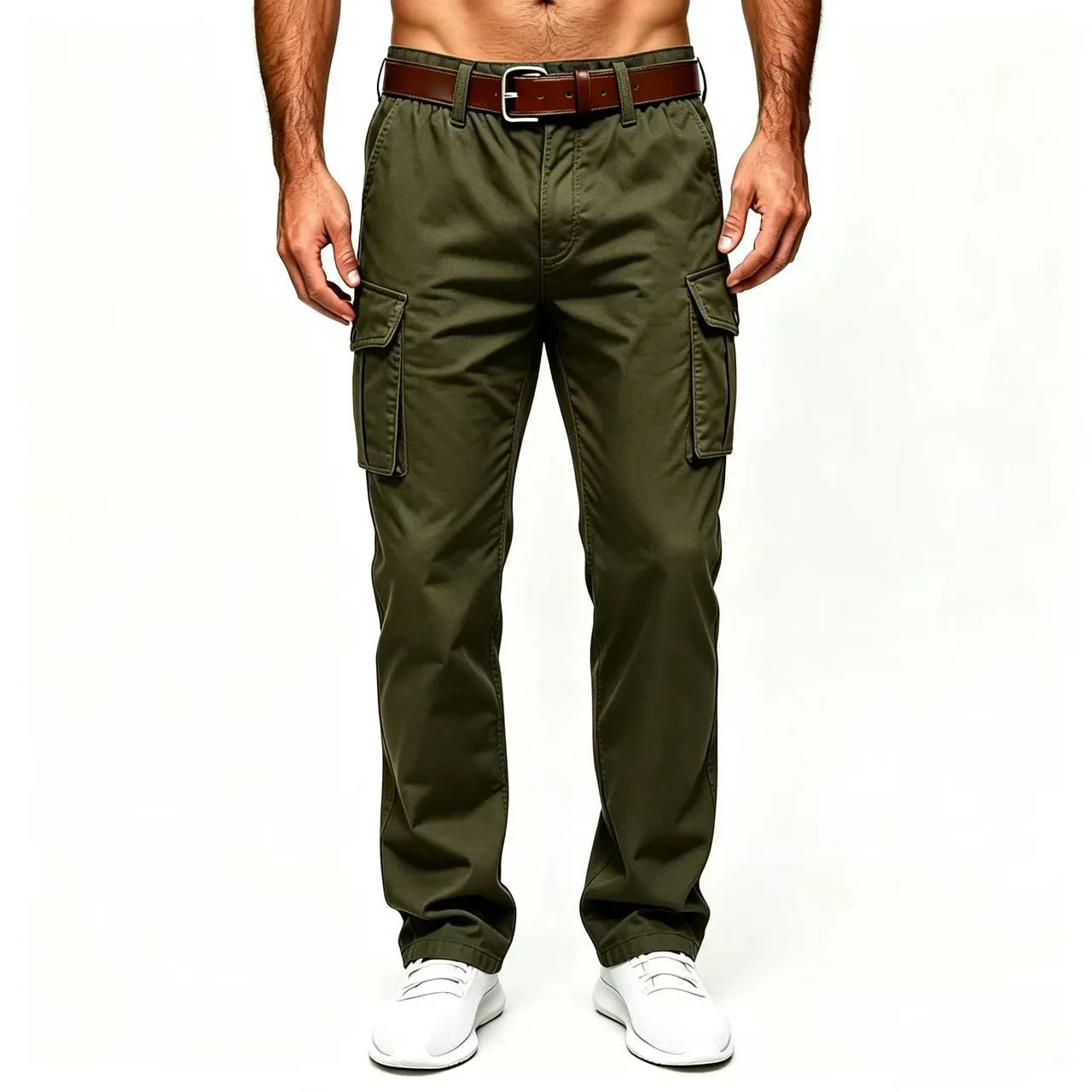 2026 New Large Pocket Loose Overalls Men's Outdoor Sports Jogging Tactical Pants Elastic Waist Pure Cotton Casual Work Pants view 3