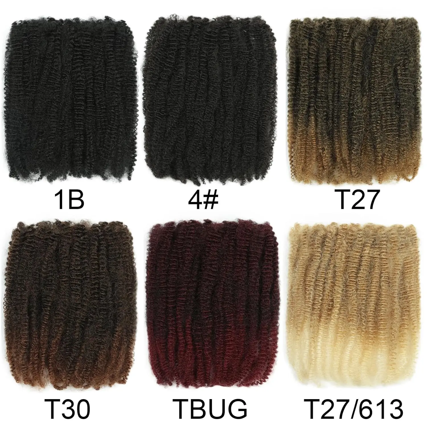 Alibaby 12Inch Synthetic Afro Kinky Twist Marley Crochet Hair Pre-Separated Spring Afro Twist Hair For Butterfly Locs Braids image 6