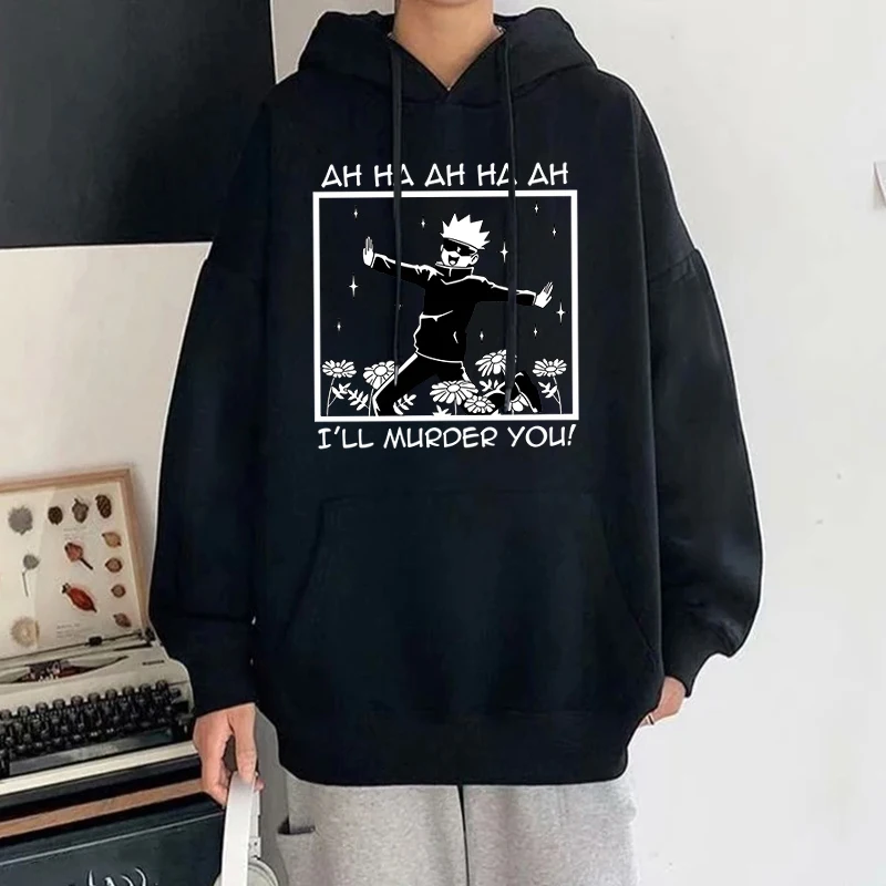 Neue Anime Gojo Satoru Drucken Hoodies Frauen Kausalen Tops Unisex Harajuku Langarm Sweatshirts