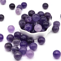 5pcs/Set 16mm Mini Crystal Ball Natural Stone Amethyst Without Holes Spheres Chakra Globe Healing Mineral Specimen Home Decor