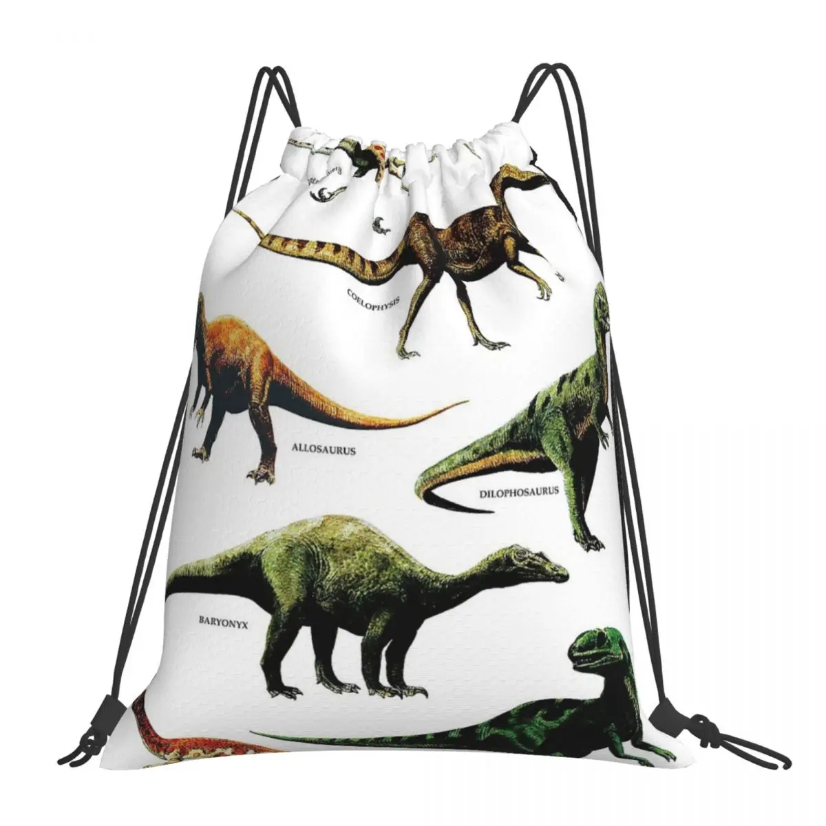 

Dinosaur Species Retro 80s Dino Dinosaurs Backpacks Drawstring Bags Drawstring Bundle Pocket Shoes Bag Book Bags